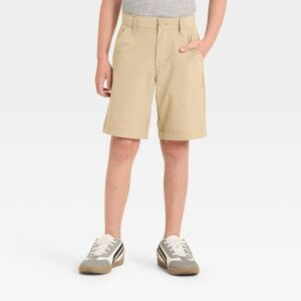 NWT Cat & Jack kids Khaki Quick Dry Shorts. Adjustable waist, easy snap closure.